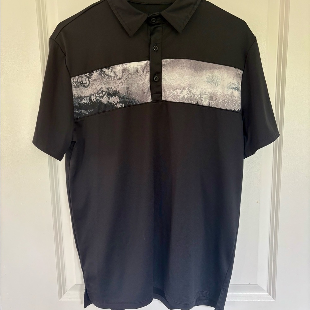 All in Motion Men’s Black & Gray Golf Polo - Modern Athletic Fit